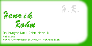 henrik rohm business card